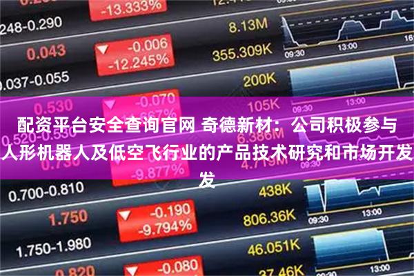 配资平台安全查询官网 奇德新材：公司积极参与人形机器人及低空飞行业的产品技术研究和市场开发